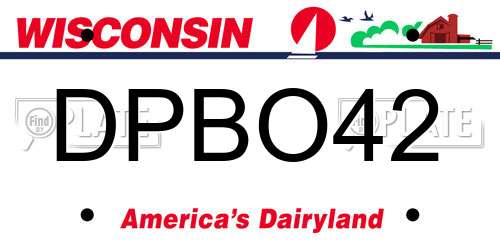 DPBO42 Wisconsin License Plate