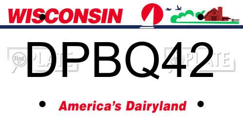 DPBQ42 Wisconsin License Plate