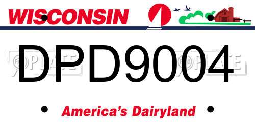 DPD9004 Wisconsin License Plate