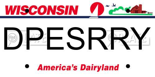 DPESRRY Wisconsin License Plate