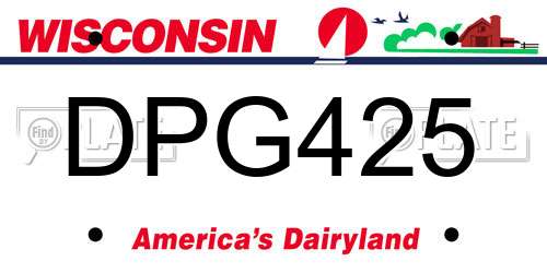 DPG425 Wisconsin License Plate