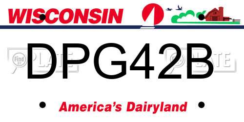 DPG42B Wisconsin License Plate