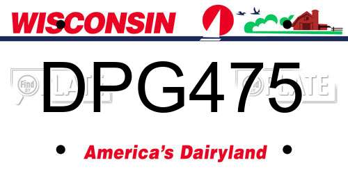 DPG475 Wisconsin License Plate