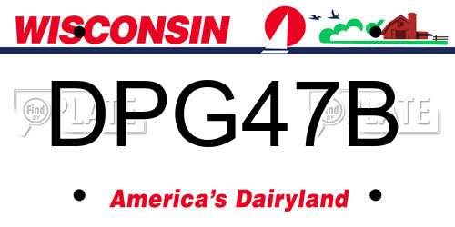 DPG47B Wisconsin License Plate