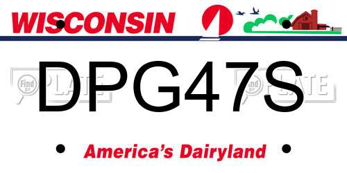 DPG47S Wisconsin License Plate