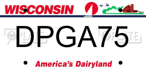 DPGA75 Wisconsin License Plate