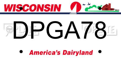 DPGA78 Wisconsin License Plate