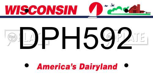 DPH592 Wisconsin License Plate