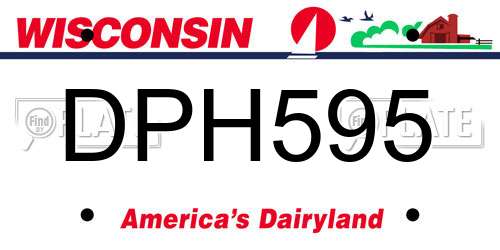 DPH595 Wisconsin License Plate