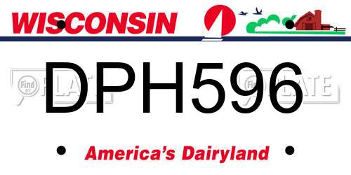DPH596 Wisconsin License Plate