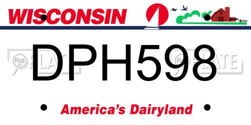 DPH598 Wisconsin License Plate