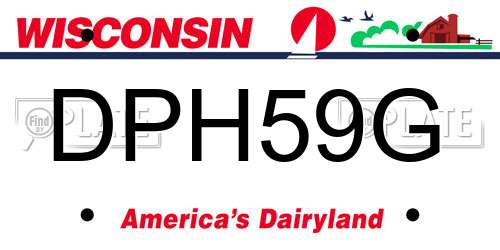 DPH59G Wisconsin License Plate