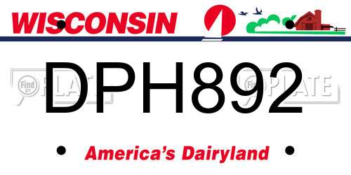 DPH892 Wisconsin License Plate