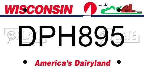DPH895 Wisconsin License Plate