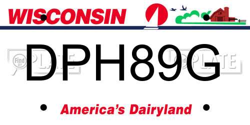 DPH89G Wisconsin License Plate