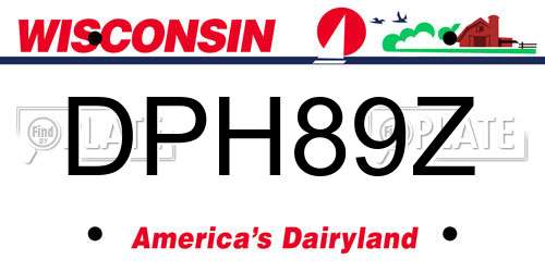 DPH89Z Wisconsin License Plate