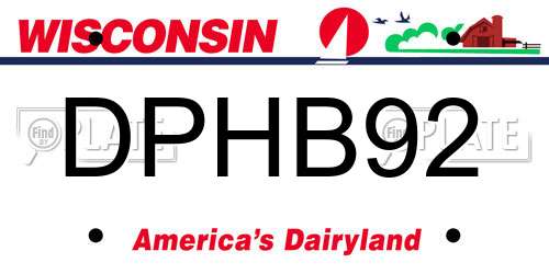 DPHB92 Wisconsin License Plate