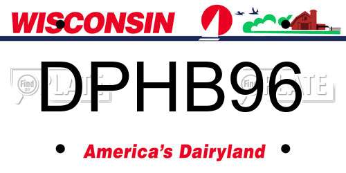 DPHB96 Wisconsin License Plate