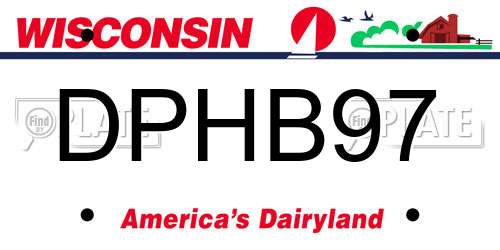 DPHB97 Wisconsin License Plate