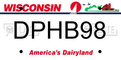 DPHB98 Wisconsin License Plate