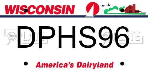 DPHS96 Wisconsin License Plate