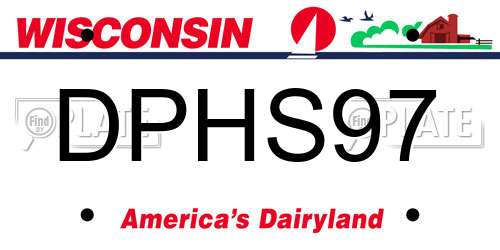 DPHS97 Wisconsin License Plate