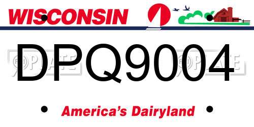 DPQ9004 Wisconsin License Plate