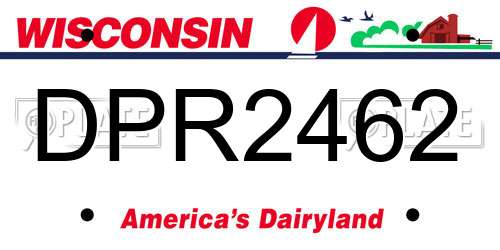DPR2462 Wisconsin License Plate