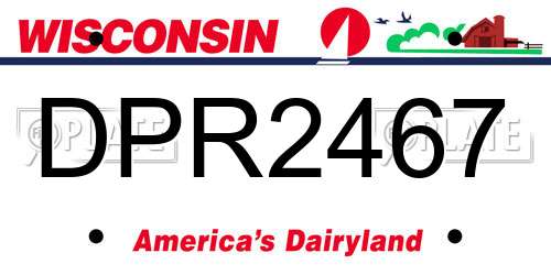 DPR2467 Wisconsin License Plate