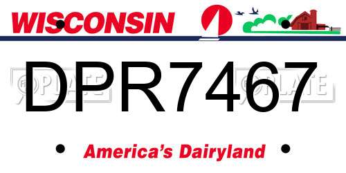 DPR7467 Wisconsin License Plate
