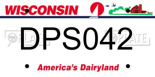 DPS042 Wisconsin License Plate