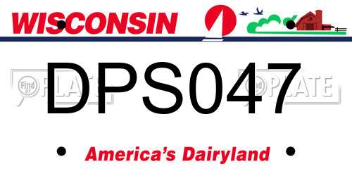 DPS047 Wisconsin License Plate