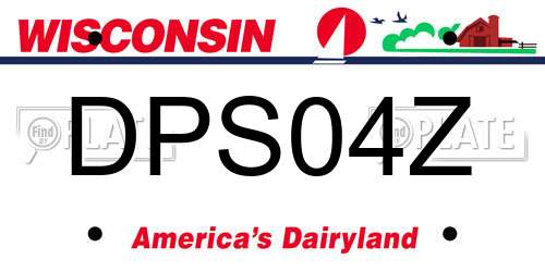 DPS04Z Wisconsin License Plate