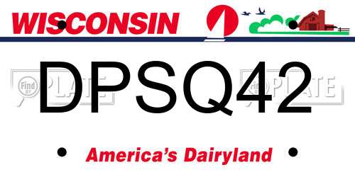 DPSQ42 Wisconsin License Plate
