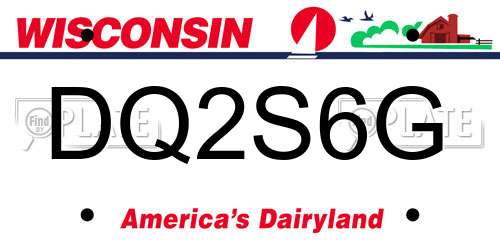 DQ2S6G Wisconsin License Plate