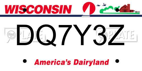 DQ7Y3Z Wisconsin License Plate