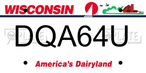 DQA64U Wisconsin License Plate