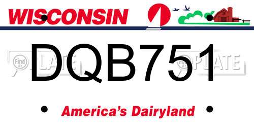 DQB751 Wisconsin License Plate