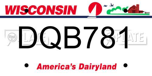 DQB781 Wisconsin License Plate