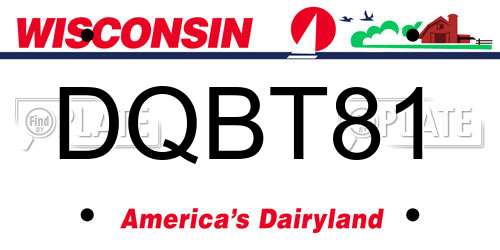 DQBT81 Wisconsin License Plate