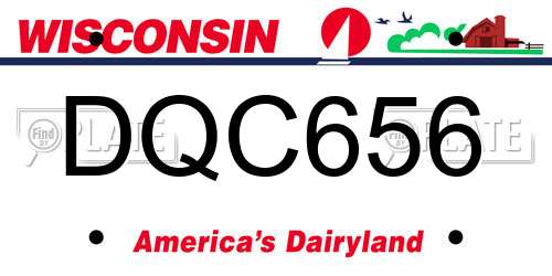 DQC656 Wisconsin License Plate