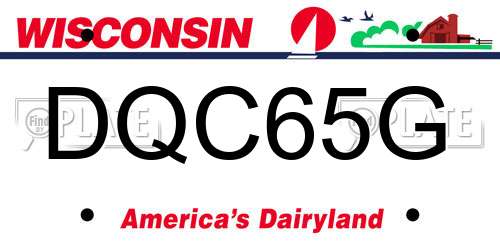 DQC65G Wisconsin License Plate