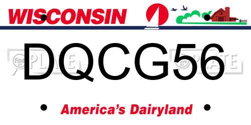 DQCG56 Wisconsin License Plate