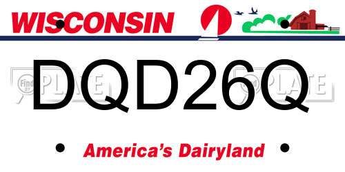 DQD26Q Wisconsin License Plate