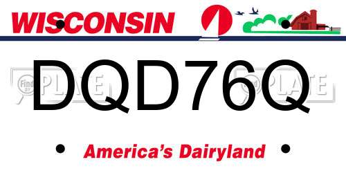 DQD76Q Wisconsin License Plate