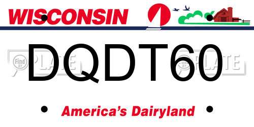 DQDT60 Wisconsin License Plate