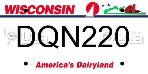 DQN220 Wisconsin License Plate