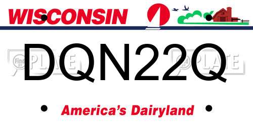 DQN22Q Wisconsin License Plate