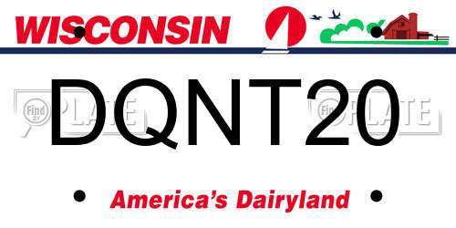 DQNT20 Wisconsin License Plate