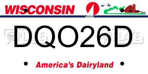 DQO26D Wisconsin License Plate